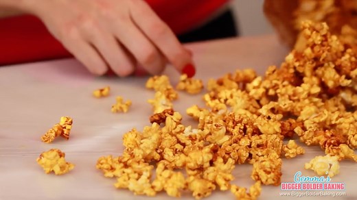 Caramel Popcorn, made in the microwave. Fast, sweet, salty — and dangerously delicious. Get the Written Instructions: http://bit.ly/MicrowaveCaramelCorn | Bigger Bolder Baking