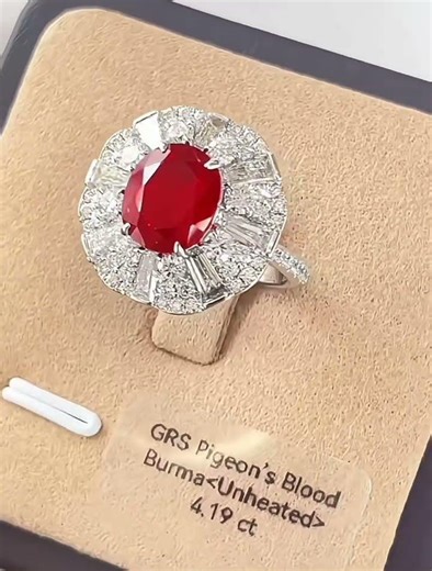 6.53 ct unheated Burmese “Pigeon Blood” ruby🍒❤️‍🔥