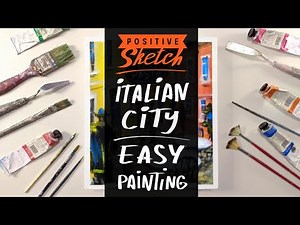 Abstract Acrylic painting / Italian Cityscape painting