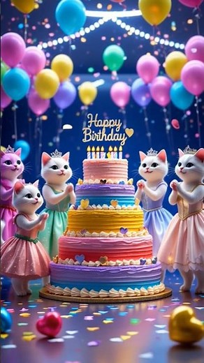 🎉 Cat Princess Birthday Party | Cute Cat Singing & Dancing 3D Animation 🐾💖 #birthdaycelebration