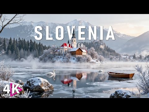 Slovenia Winter 4K ❄️ Lake Bled Snowfall, Misty Peaks & Quiet Nature Views
