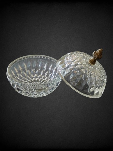 Depression Era Clear Glass Candy Dish | Diamond Pattern, Hazel Atlas C.1930s - Etsy