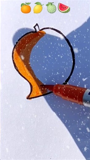 Coloring a mango 🥭 with multiple colors 🖌️#art #coloring #drawing #creative #draw #shorts #ytshorts