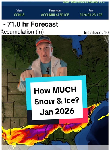 Jan 23-26 2026 Winter Storm Forecast: We can finally start to answer the questions about how much snow and ice you will see. #weather #snow #ice #forecast | Meteorologist Cyrena Arnold