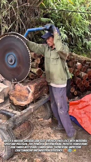 Powerful Log Cutting Machine Skills 🪵 #Woodworking #Sawmill
