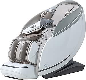 Alfine A688 Heaven Duet Massage Chair-4D & 3D Dual-Mechanism Zero Gravity Recliner with Yoga Stretch and Electric Automatic Footrest Extension-Full Body Relaxation, 20 Modes, AI Voice Control (Beige)