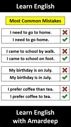 2.2M views · 8K reactions | Most Common Mistakes  #englishgrammar #learnenglishwithamardeep #english #grammar #mostcommonmistakes | Learn English with Amardeep | Facebook