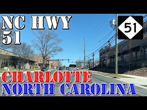 NC 51 North - Charlotte - North Carolina - 4K Highway Drive