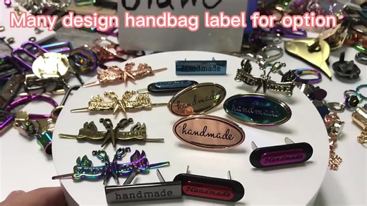 Hot Selling Wholesale Multiple Colors Rectangle Metal Handmade Metal Tag Label for Handbag
