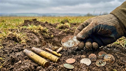 German and American WWII relics found together in a single field