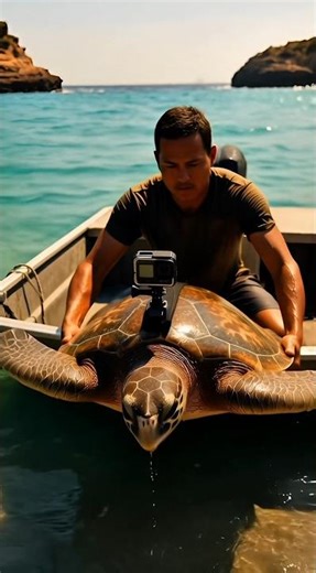 Sea Turtle POV: Exploring Hidden Underwater Caves in the Galápagos 🐢#shortsfeeds #shorts