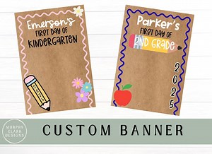 Back to School Banner – Custom Name First Day of School Sign – Classroom Door or Photo Prop – Teacher or Student Decor- School and Classroom - Etsy