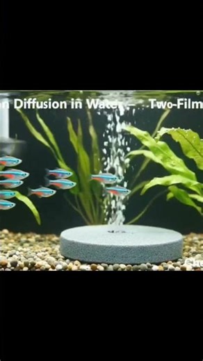 Oxygen diffuses from air bubbles to water (Two-film Theory) #twofilmtheory #diffusionconcept #mt