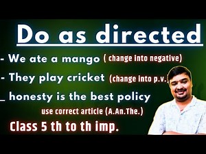 Do as directed by Prashant sir English Guru Prashant do as directed practice class 5th to 10th