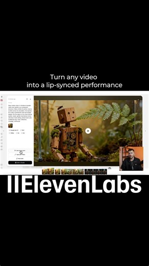 Turn any video into a lip synced performance‪@elevenlabsio‬