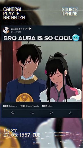 bro aura level 999+🥶 #anime #animeshorts