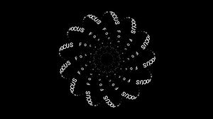 FOCUS Text Animation Forming a Sphere. Kinetic Typography Loop with 3D Depth Effect