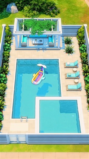 Stunning Outdoor Area with Swimming Pool in The Sims 4