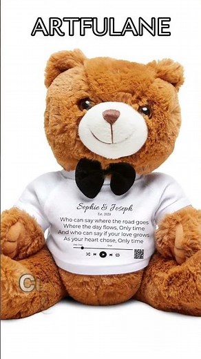 Custom Spotify Song Lyrics Teddy Bear | Personalized Music Plush Gift by ARTFULANE