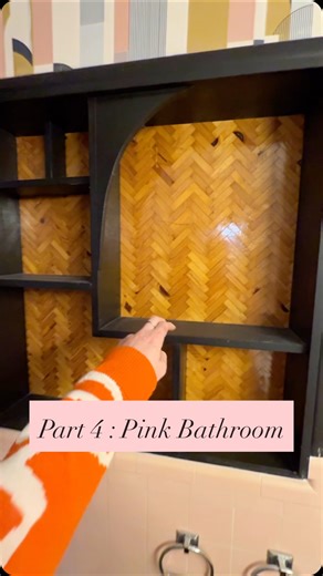 Daniel Ruiz Smith🤖✨ on Instagram: "Building custom shelves inside a useless window frame! Part 4 of renovating my grandparents’ 1960s vintage pink bathroom #midcenturymodern #diyrenovation #bathroomrenovation"