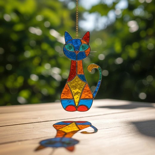 Cat Stained Glass Pattern – Animal Art, Window Decor, Suncatcher Template (pdf Svg Png) - Etsy