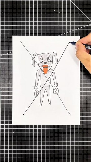 Drawing Cartoon Dog Trevor Henderson 😨 #trevorhenderson #cartoondog #horror #creepy #drawing