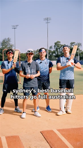The boys go full Australian … look out @cricketaustralia 😜 #cricket #baseball #athletes #viral | Sydney Blue Sox