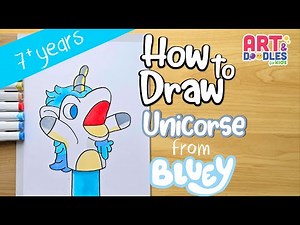 How to draw UNICORSE from BLUEY | Art and doodles for kids