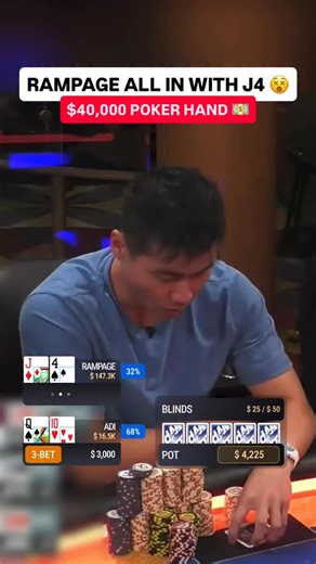The kind of luck you’ll need tomorrow in the @clubwpt.gold 1,000,000 GTD Gold Million 👀💰 #poker #casino #pokerhands | World Poker Tour (WPT)