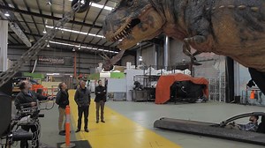 We don’t know what’s more mind-blowing about this video - the impossibly lifelike rampaging Tyrannosaurus or our former General Manager Tim’s turtleneck sweater! 😍 #creaturedesign #trex #walkingwithdinosaurs #stevejobs | Creature Technology Company