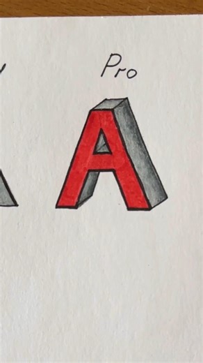 Letter "A" Beginners to Normal #drawing #tutorial #howtodraw #art #shorts