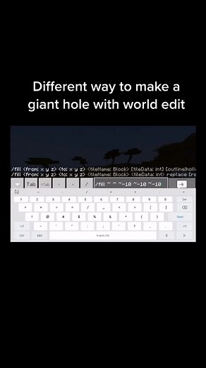 How to make a giant hole with a different world edit command😮 #minecraftworldedit