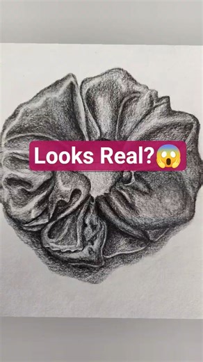 Realistic Hair Scrunchie Drawing | Pencil Shading Shorts#artshorts #short