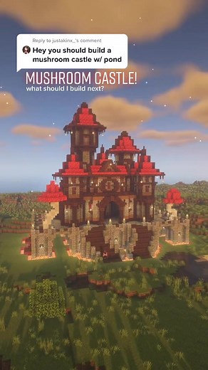 Building a Charming Mushroom Castle in Minecraft