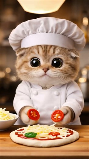 Cat Chef Cooking Delicious Pizza!