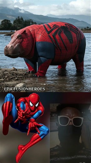 Superheroes but Hippopotamus 🦛💥 Marvel All Characters#marvel #avengers #shorts #hippo #spiderman