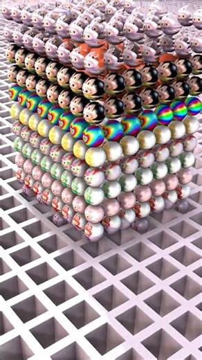 647 Balls Falling in Perfect Sync — Labubu Satisfying Loop Animation