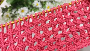 A wonderful Tunisian knitting pattern for those who love fuchsia color #crochet#knitting🏵️🏵️🏵️ | Elişi Bahçem