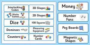 Maths Resource Labels Blue