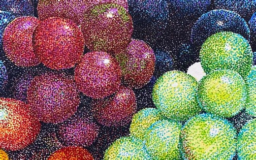 如何用点彩画一张作品