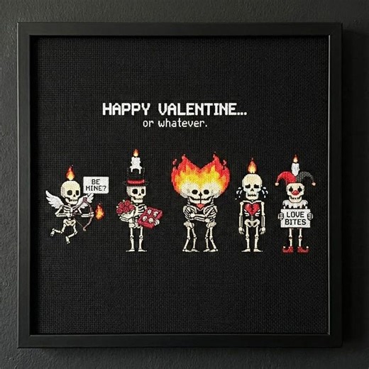 BUNDLE Skeleton Cross Stitch Pattern | Dark Valentine Series - 5 PDF Patterns - Etsy