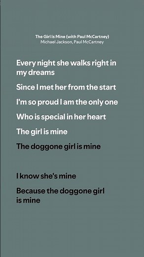 The Girl Is Mine - Michael Jackson, Paul McCartney (Lyrics)