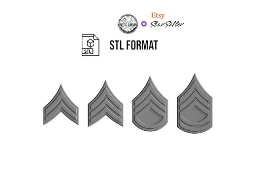 Military Rank STL File: Sergeant, Corporal, More (digital Download) - Etsy