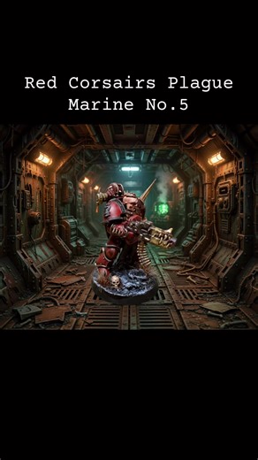 Another ready to add to the ranks of my Red Corsairs. There was an incident with painting spilling on this one mid way but turned out ok. #redcorsairs #chaosspacemarines #warhammer40k #huronblackheart #plaguemarine