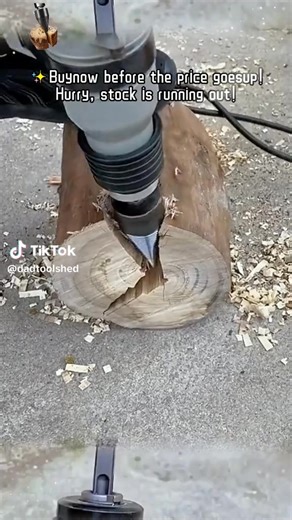 No more tiring axe swings! Split wood with ease using this drill bit!  蝹With the Firewood Drill Bit, you can split logs in seconds — effortlessly and safely. ⚙️ High carbon steel = long-lasting durability  Works on oak, hickory, walnut & more Perfect for every DIYer, camper, or wood burner!  Turn your drill into a wood-splitting powerhouse today!  | Depictlimn | Facebook