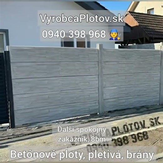 Betonove ploty, 8bm, č.17, realizácia Piešťany, Sokolovce,