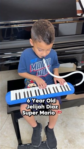 6 Year Old Piano Prodigy Plays Super Mario on Air Piano Melodica #supermariopiano #melodica #talent