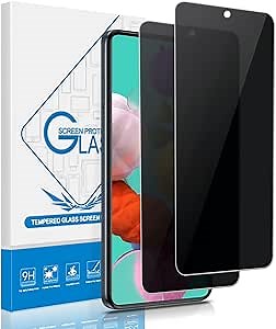 YMO 2 Pack for Samsung Galaxy A51/ A52/ A53 5G Privacy Screen Protector,9H Hardness Tempered Glass Anti-Spy Screen Protective Film for Samsung A51,Easy to Install,Bubble-Free,Anti Scratch