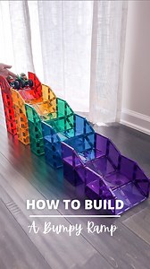Ready for a bumpy ride? 🚗💨 This magnetic tile bumpy ramp is perfect for monster trucks to tackle rough terrain! 🏁 Who thinks their truck can handle the challenge? #MagneticTiles #STEMPlay #BumpyRamp | Pandamommyteacher