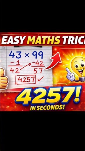 TRICK OF 99 😱| math tricks by go to knowledge | #shorts #trick